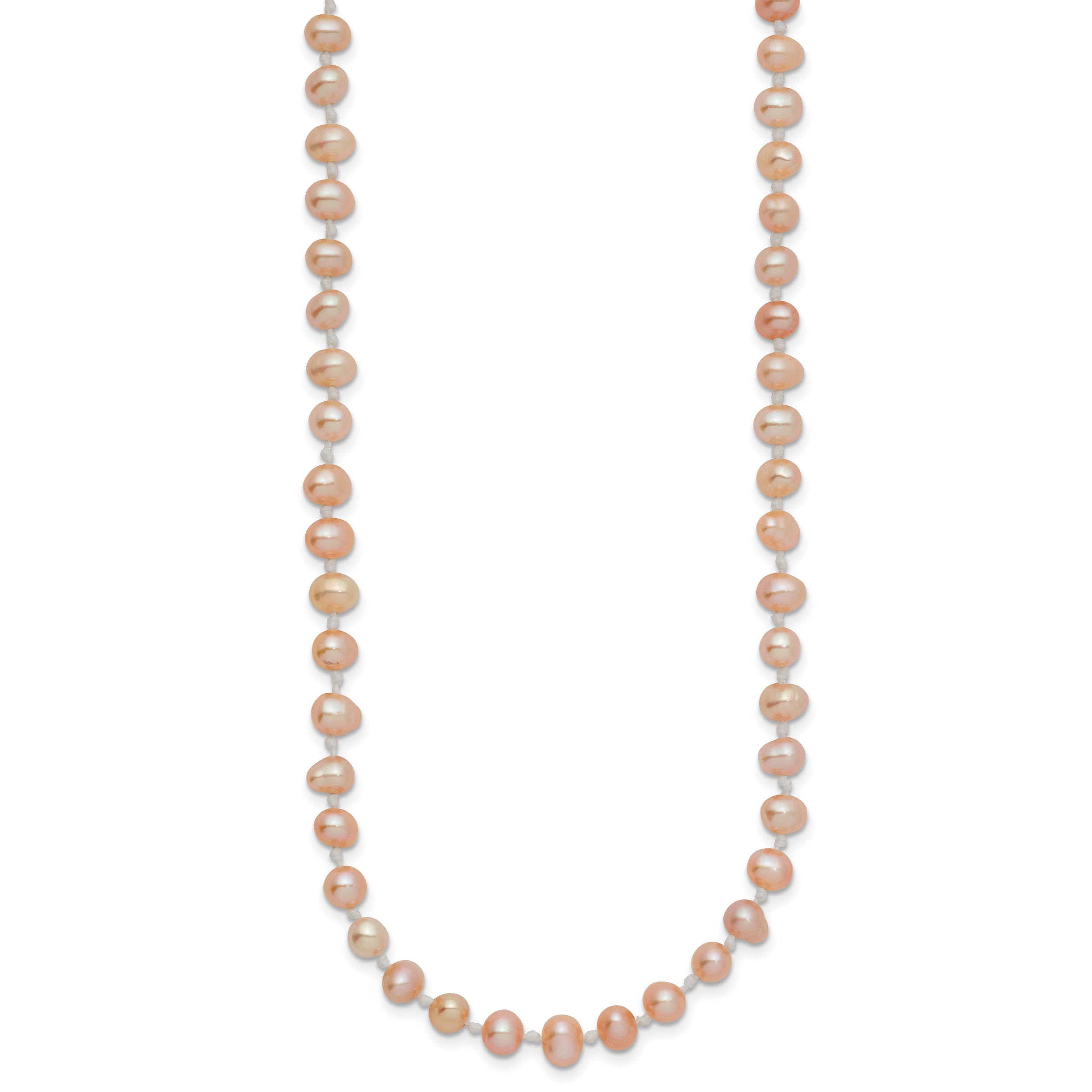 14k 4-5mm Pink Near Round Freshwater Cultured Pearl Necklace