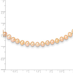 Sophia Jewelers 14K Gold 16 Pink Freshwater Pearl Necklace Elegant & Cultured - 16