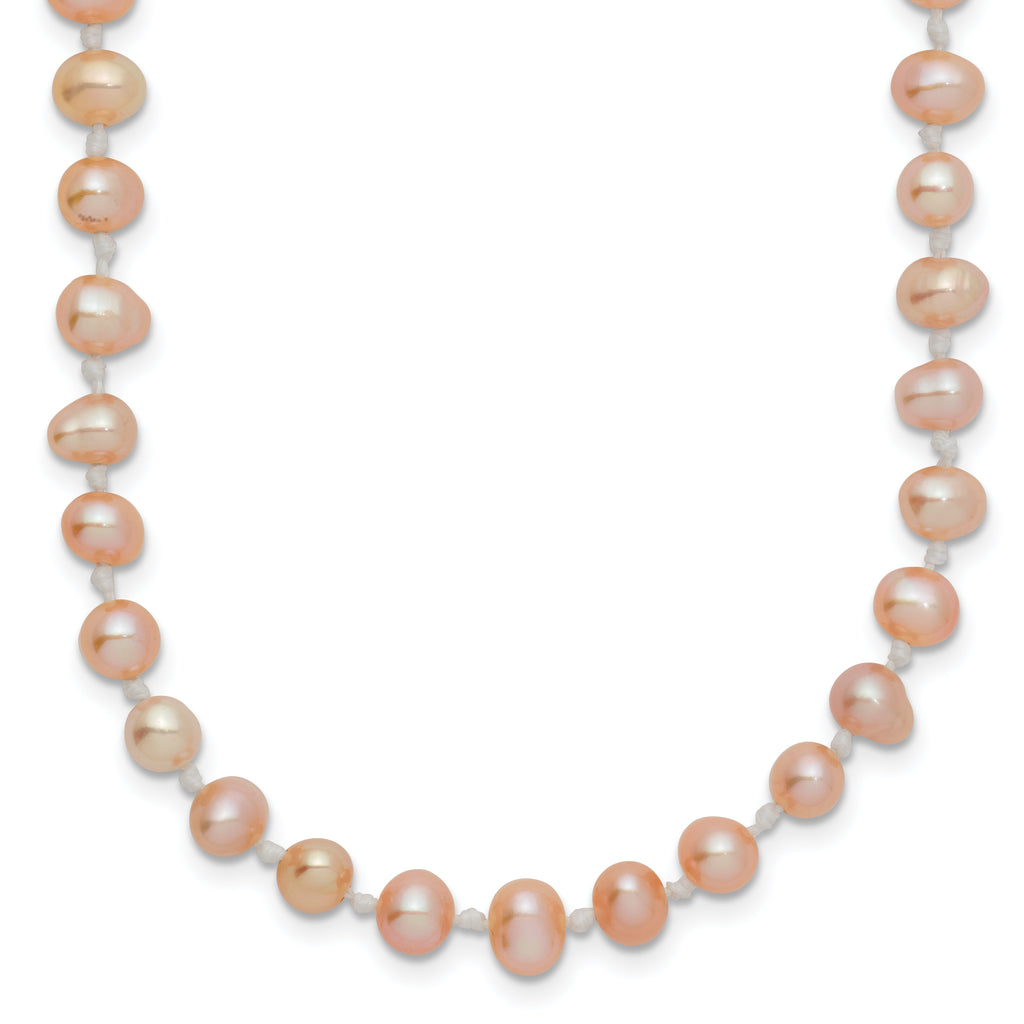 14k 4-5mm Pink Near Round Freshwater Cultured Pearl Necklace