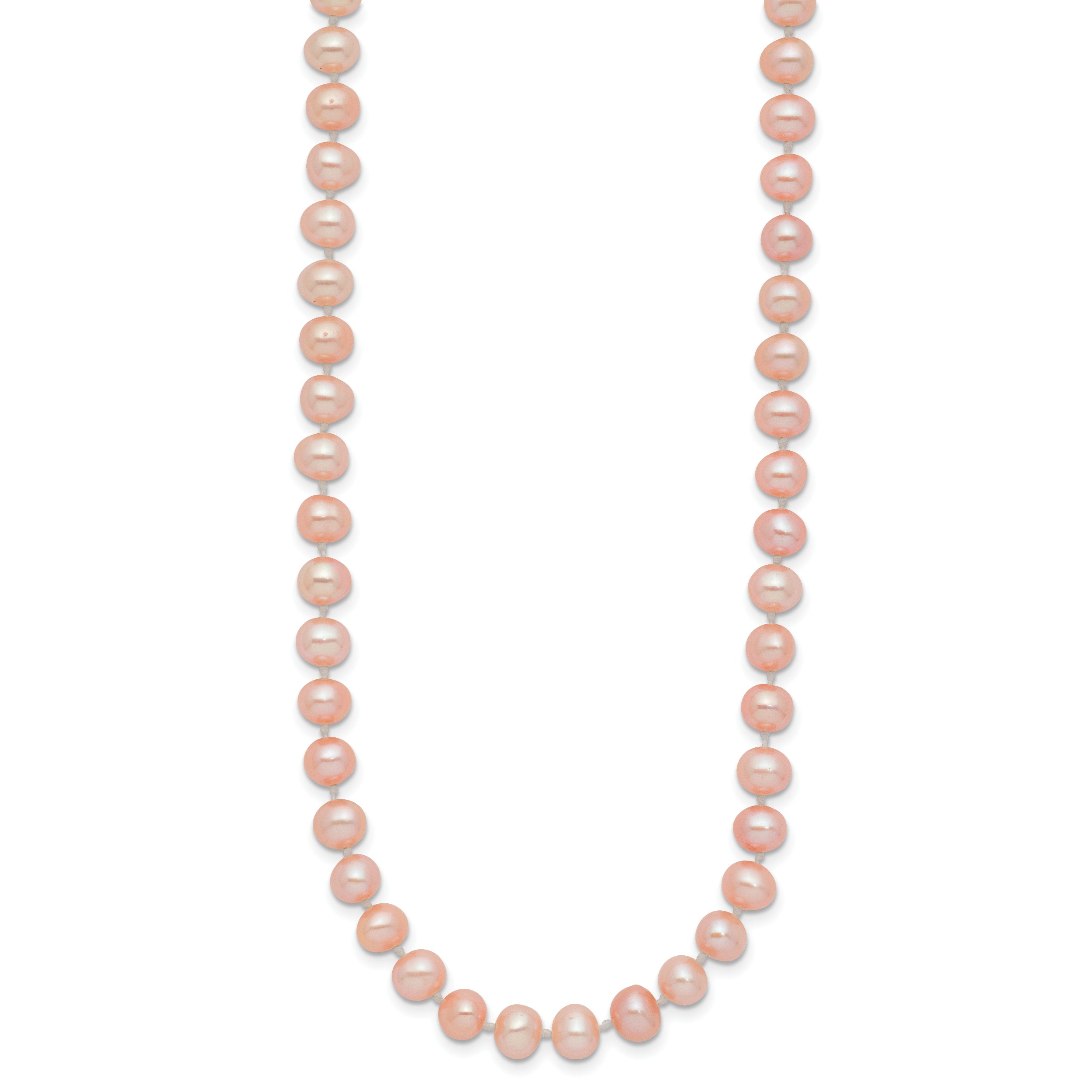 14K Gold Pink Freshwater Pearl Necklace with Elegant Near Round Design