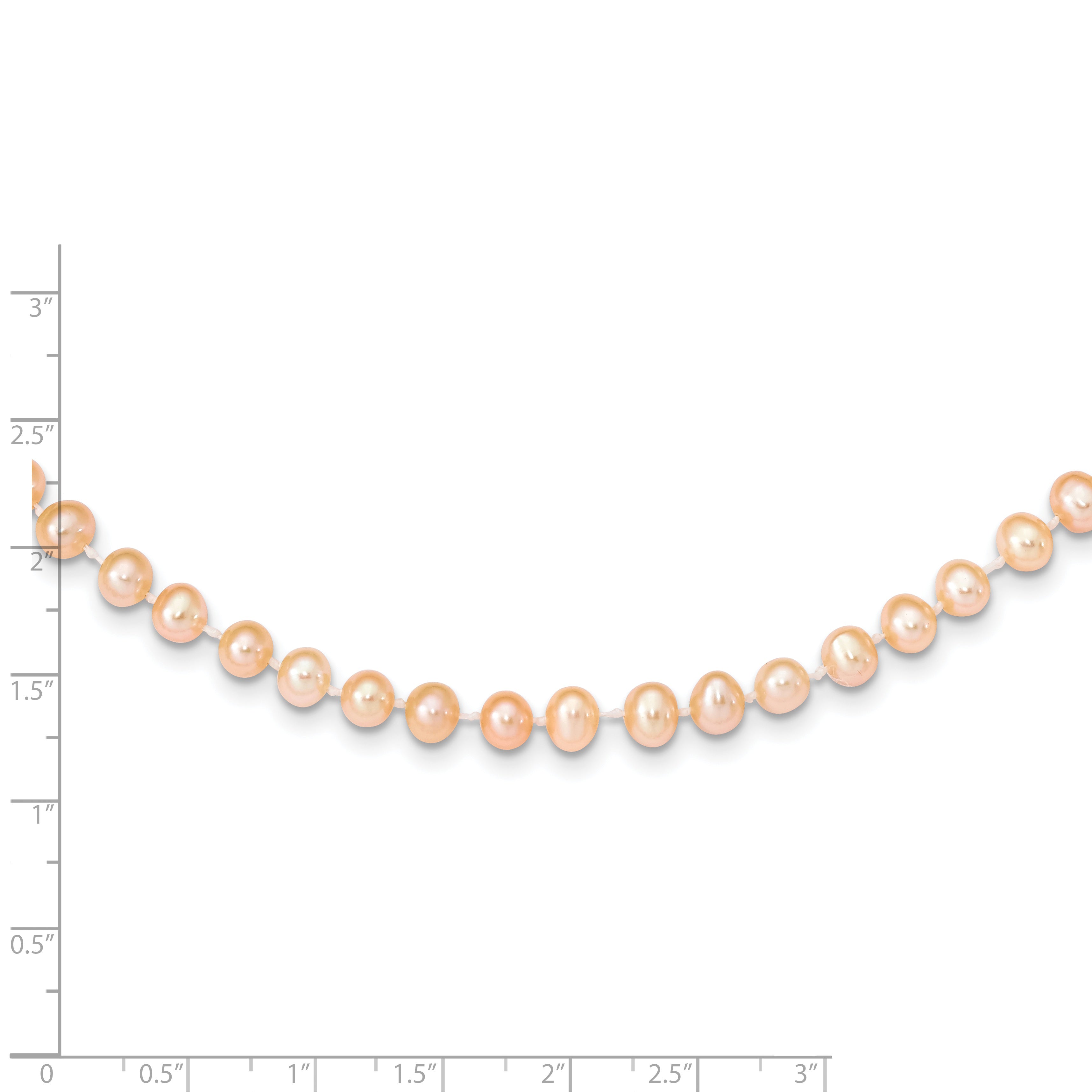 14K Gold Pink Freshwater Pearl Necklace with Elegant Near Round Design