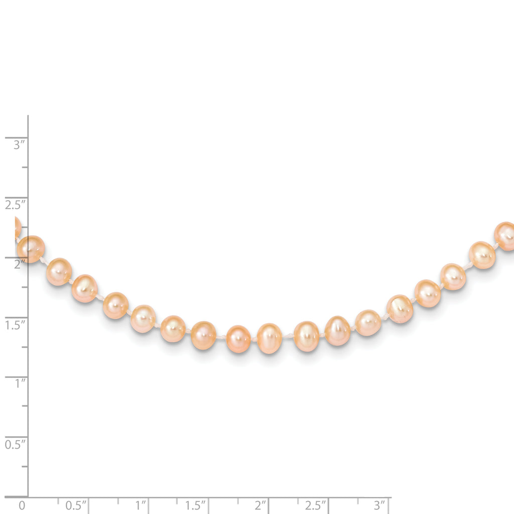 14K Gold Pink Freshwater Pearl Necklace with Elegant Near Round Design