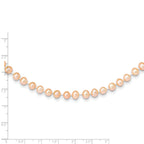 14K Gold Pink Freshwater Pearl Necklace with Elegant Near Round Design