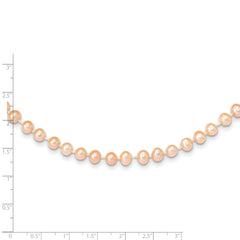 14K Gold Pink Freshwater Pearl Necklace with Elegant Near Round Design