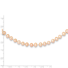 14k 5-6mm Pink Near Round Freshwater Cultured Pearl Necklace