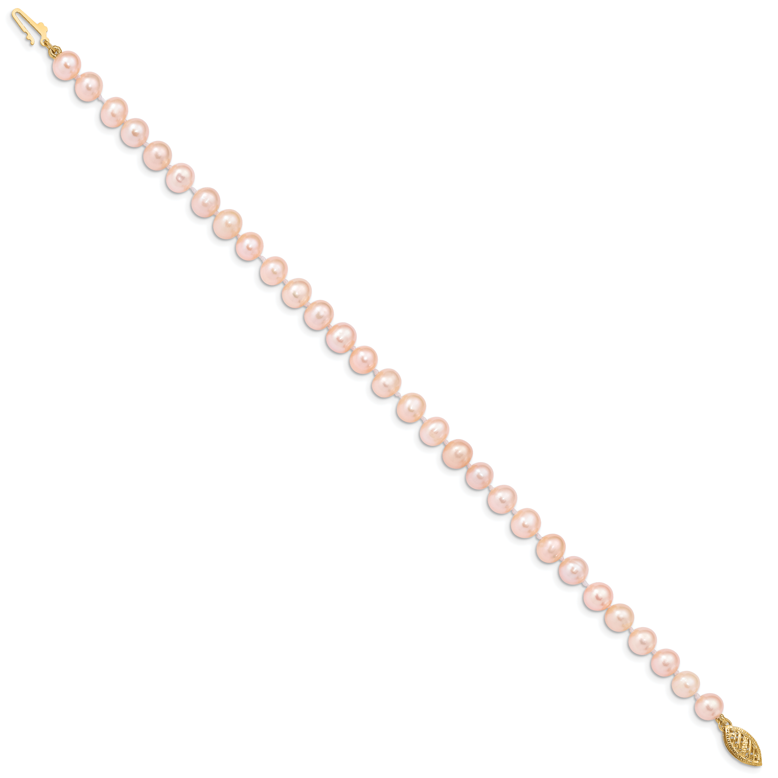 14k 5-6mm Pink Near Round Freshwater Cultured Pearl Bracelet Secondary image