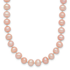 14k 5-6mm Pink Near Round Freshwater Cultured Pearl Necklace