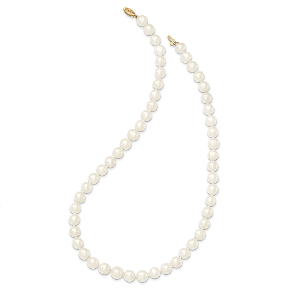 14K 7.5-9mm White Freshwater Cultured Pearl Graduated Necklace