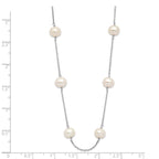14K White Gold Freshwater Pearl Necklace with Rhodium Finish