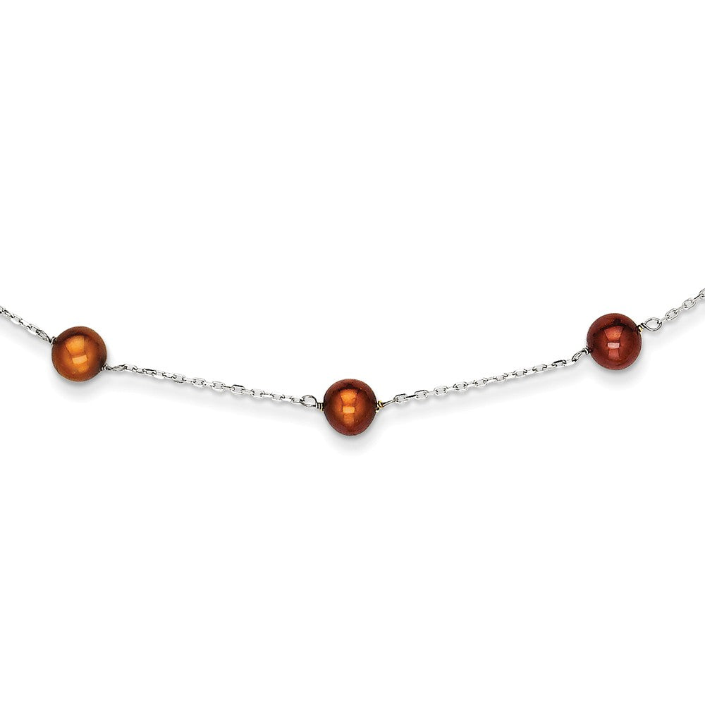 14K WG Brown FW Cultured Pearl Necklace