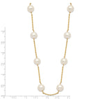 14K Gold Freshwater Pearl Necklace with Elegant 14-Station Design
