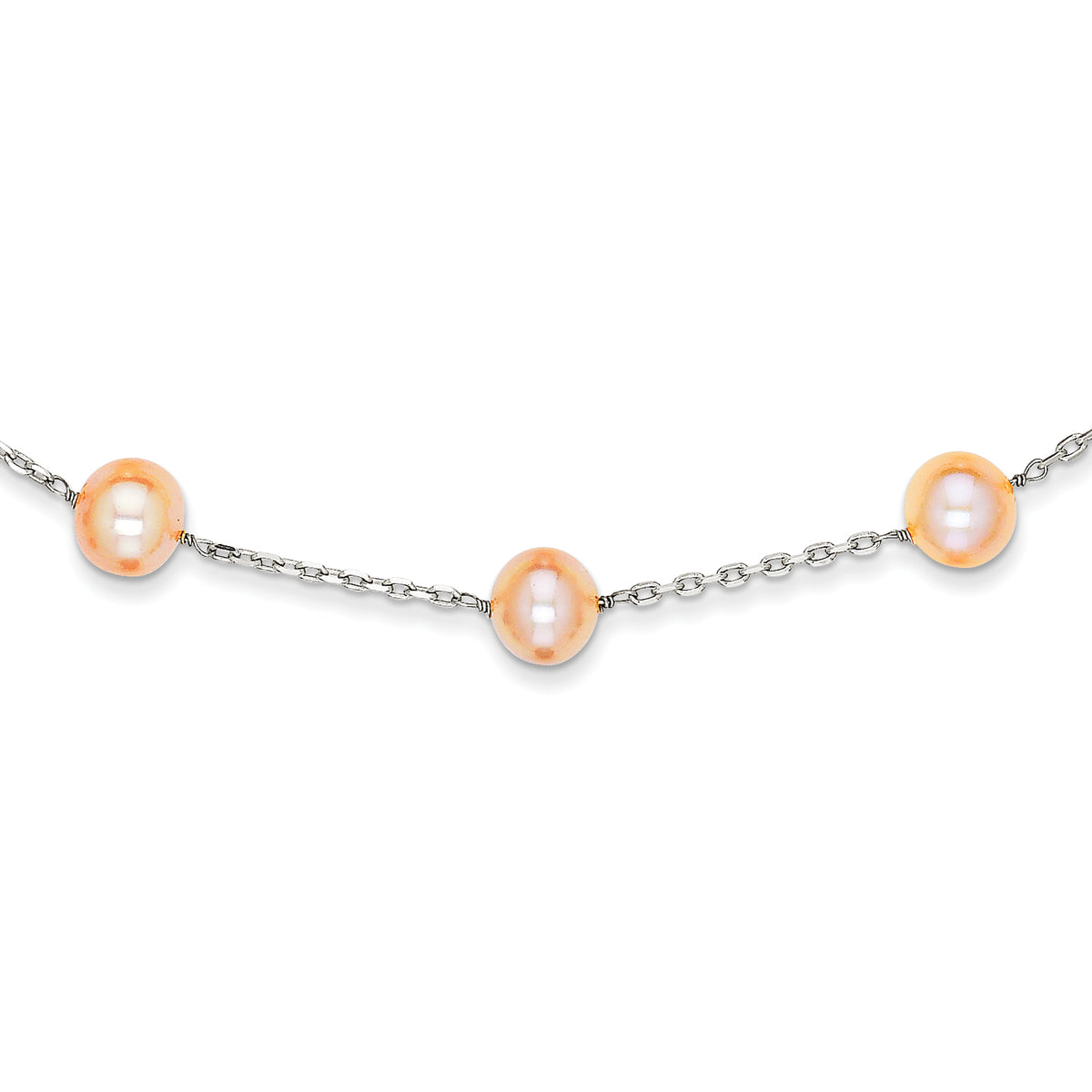 14K WG Cream Color FW Cultured Pearl Necklace