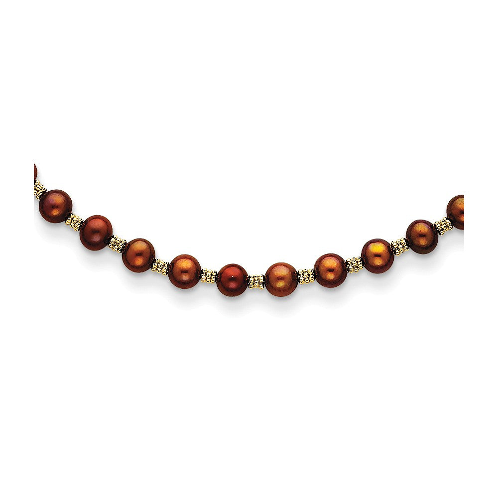 14K Brown FW Cultured Pearl & Bead Necklace