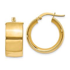 14k 9.75mm Polished Round Hoop Earrings