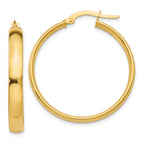 14k 4x25mm Polished Hoop Earrings