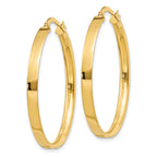 14K Gold Polished XL Hoop Earrings for Women Hollow 3mm Tubing Design