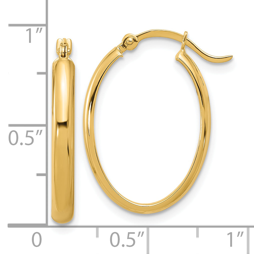 14K Oval Hoop Earrings