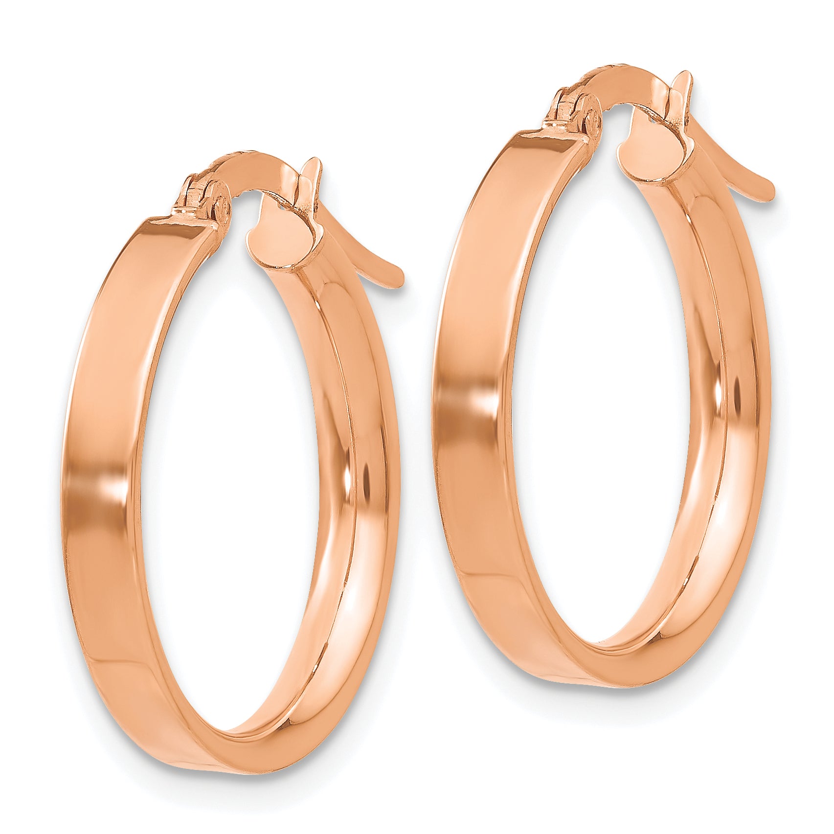 14K Rose Gold 3mm Small Hoop Earrings Secondary image
