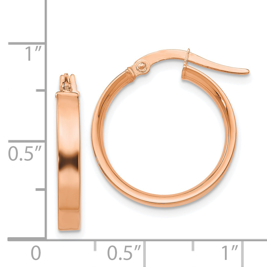 14K Rose Gold 3mm Small Hoop Earrings