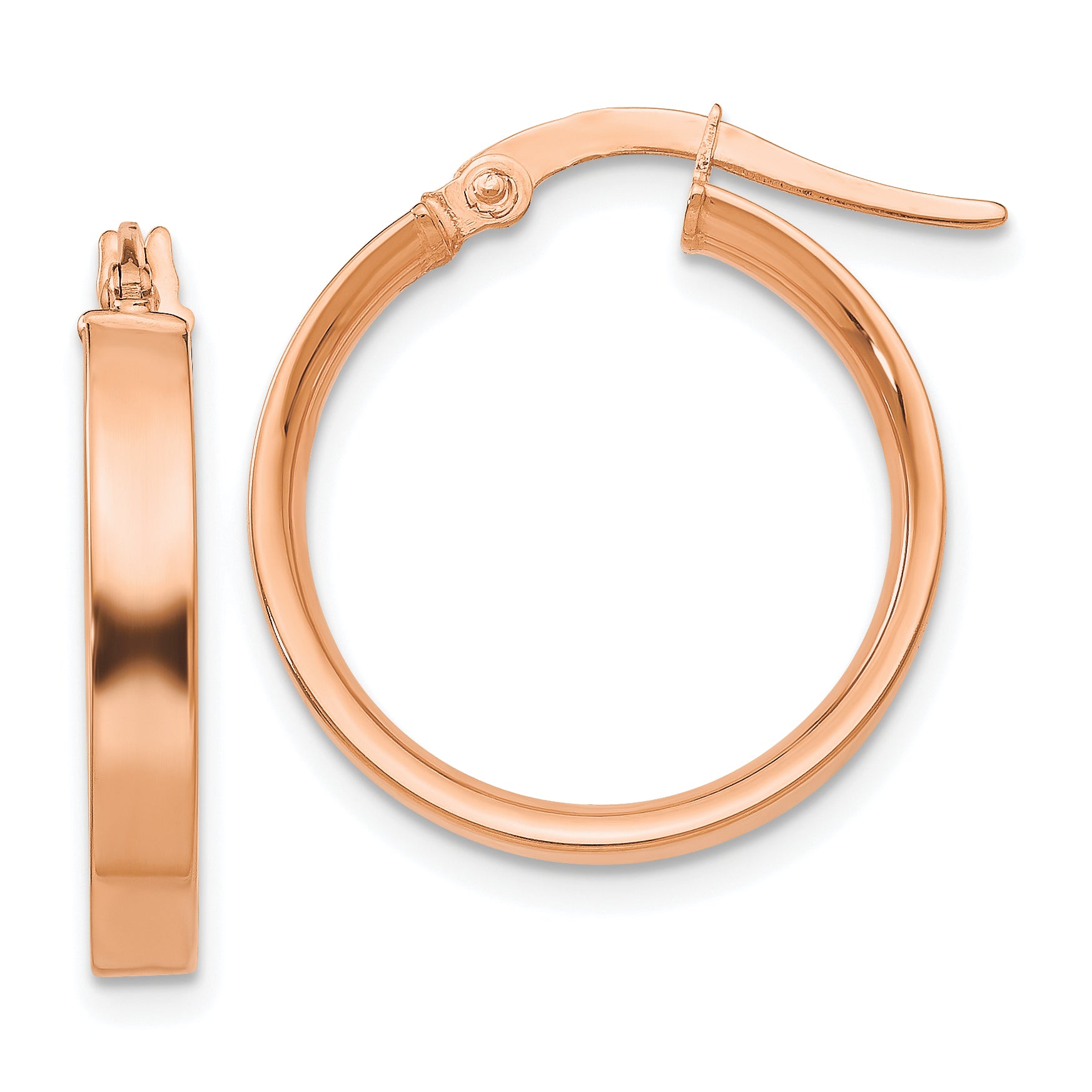 14K Rose Gold 3mm Small Hoop Earrings Main image