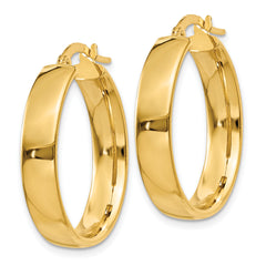 14K Gold Large Hoop Earrings with Polished Finish for Women