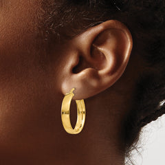 14K Gold Large Hoop Earrings with Polished Finish for Women