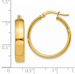 14K Gold Large Hoop Earrings with Polished Finish for Women