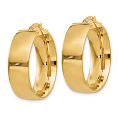 14K Yellow Gold Polished Large Hoop Earrings for Women