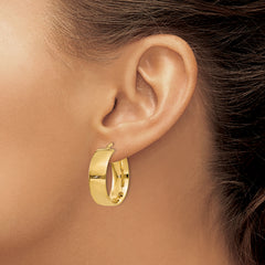 14K Yellow Gold Polished Large Hoop Earrings for Women