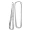 14k White Gold 4mm Textured Twisted Oval Hoop Earrings