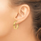 14K Gold 5mm Polished Hoop Earrings with Omega Back Closure Elegant Hollow Design