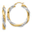 14k w/White Rhodium Twisted Hoop Earrings