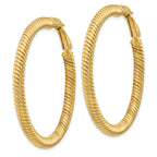 14K Gold Twisted Omega Back Hoop Earrings for Women  Polished Finish