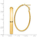14k High Polished 5mm Oval Omega Back Hoop Earrings