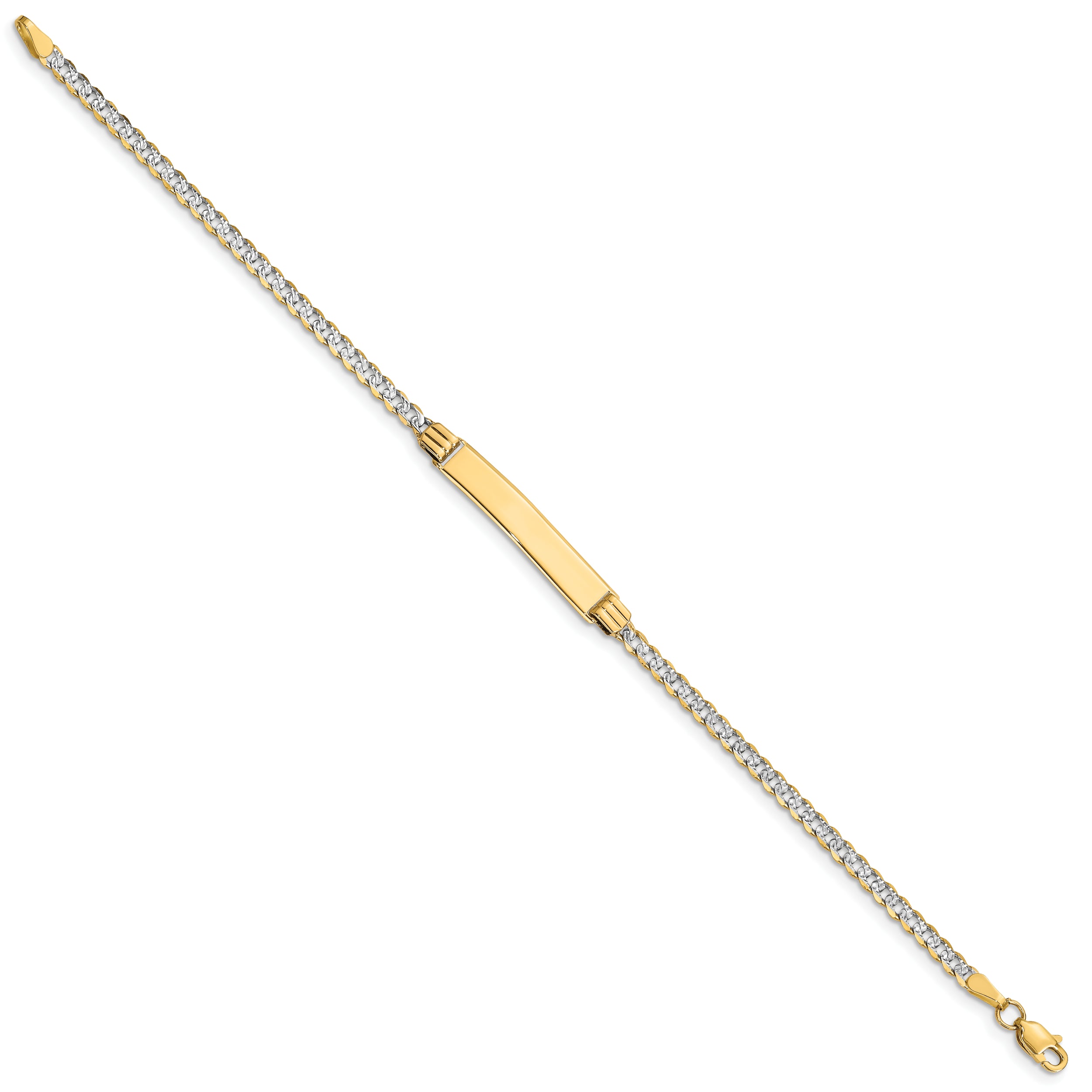 14k with Rhodium PavÃ¢â¬Å¡ Curb ID Bracelet
