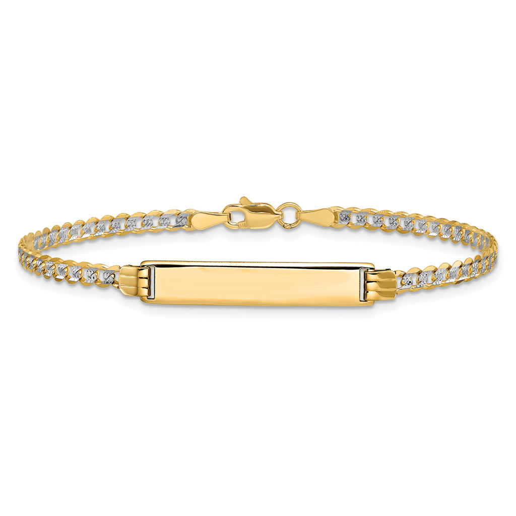 14k with Rhodium PavÃ¢â¬Å¡ Curb ID Bracelet