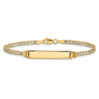 14k with Rhodium PavÃ¢â¬Å¡ Curb ID Bracelet