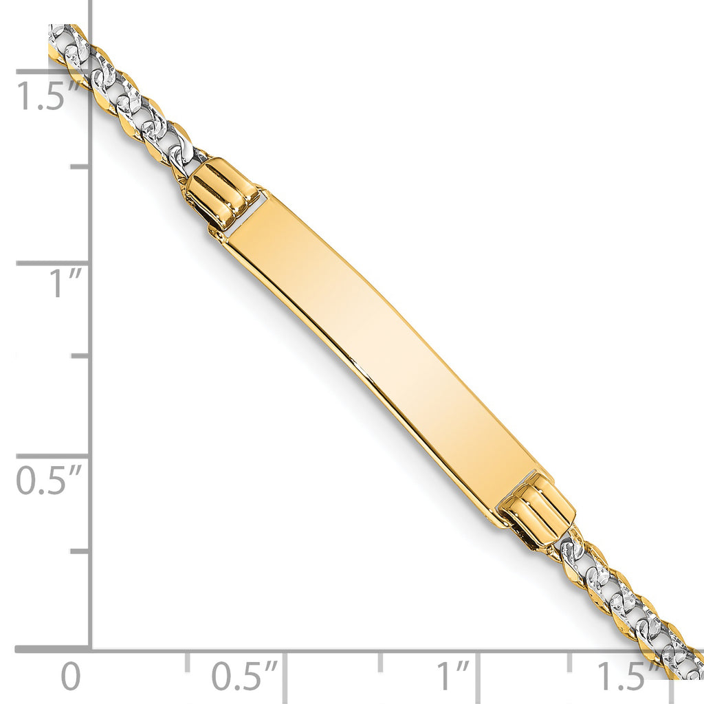 14k with Rhodium PavÃ¢â¬Å¡ Curb ID Bracelet