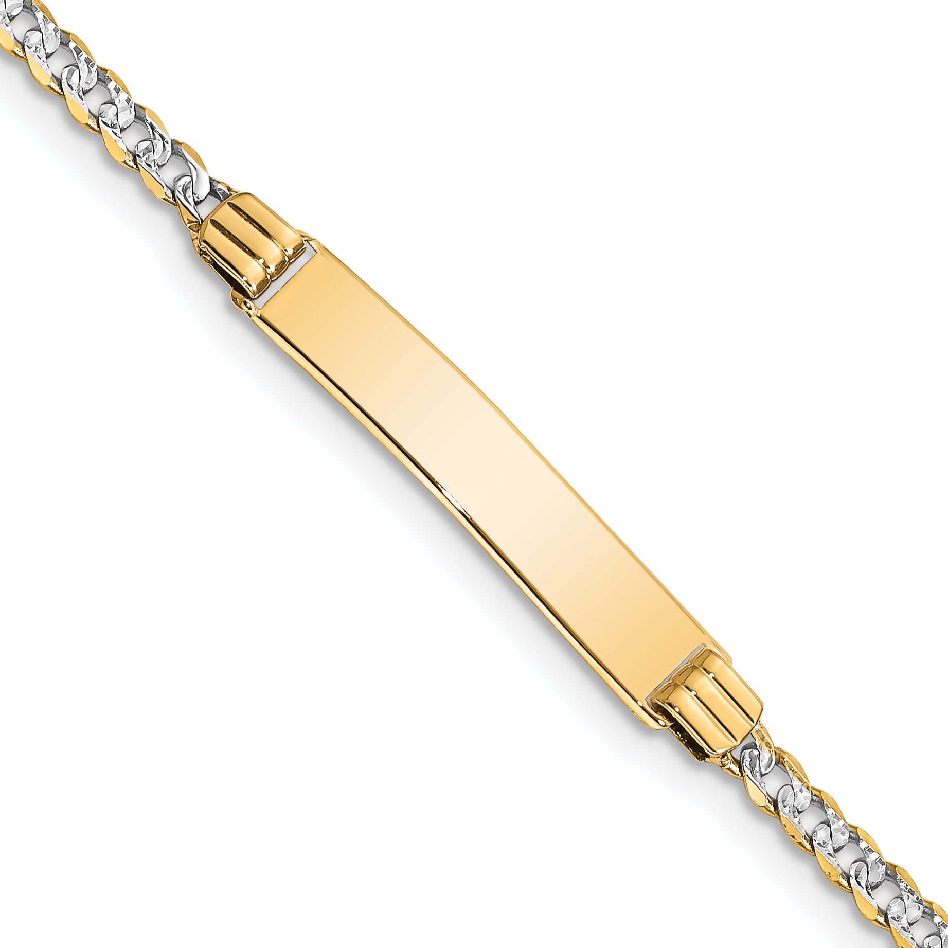 14k with Rhodium Pav‚ Curb ID Bracelet Main image