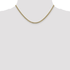 14K 16 inch 3.4mm Semi-Solid with Rhodium Pav‚ Curb with Lobster Clasp Chain