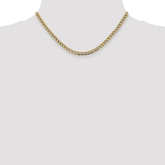 14K 16 inch 4.3mm Semi-Solid with Rhodium Pav‚ Curb with Lobster Clasp Chain