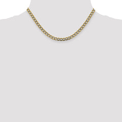14K 16 inch 5.2mm Semi-Solid with Rhodium Pav‚ Curb with Lobster Clasp Chain