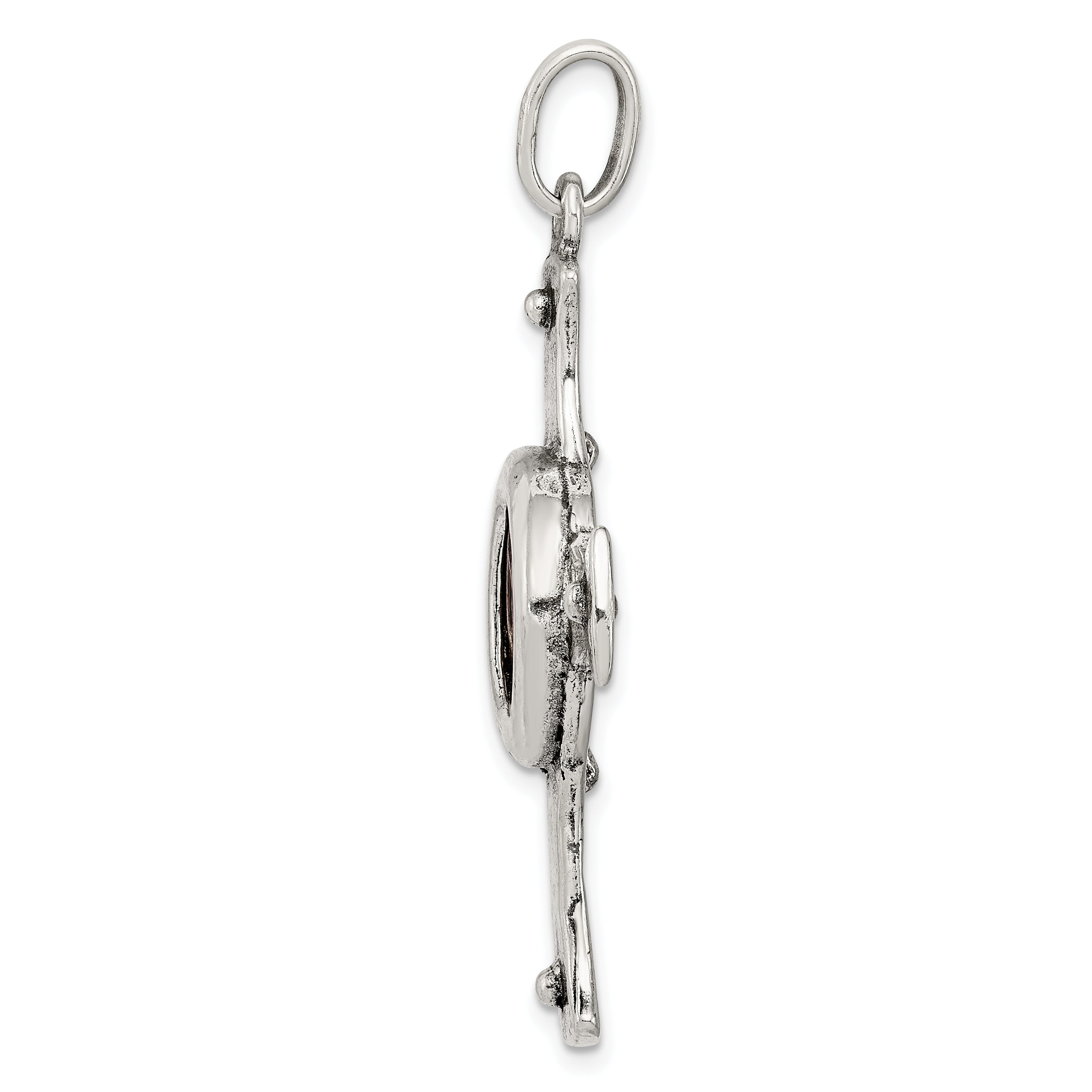 Sterling Silver & Bronze Antiqued Widows Mite Coin Cross Pendant 38mm Gift Ready Vintage Charm