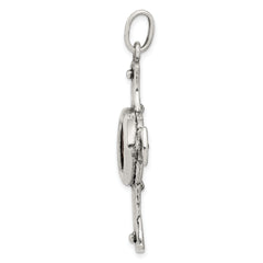Sterling Silver & Bronze Antiqued Widows Mite Coin Cross Pendant 38mm Gift Ready Vintage Charm