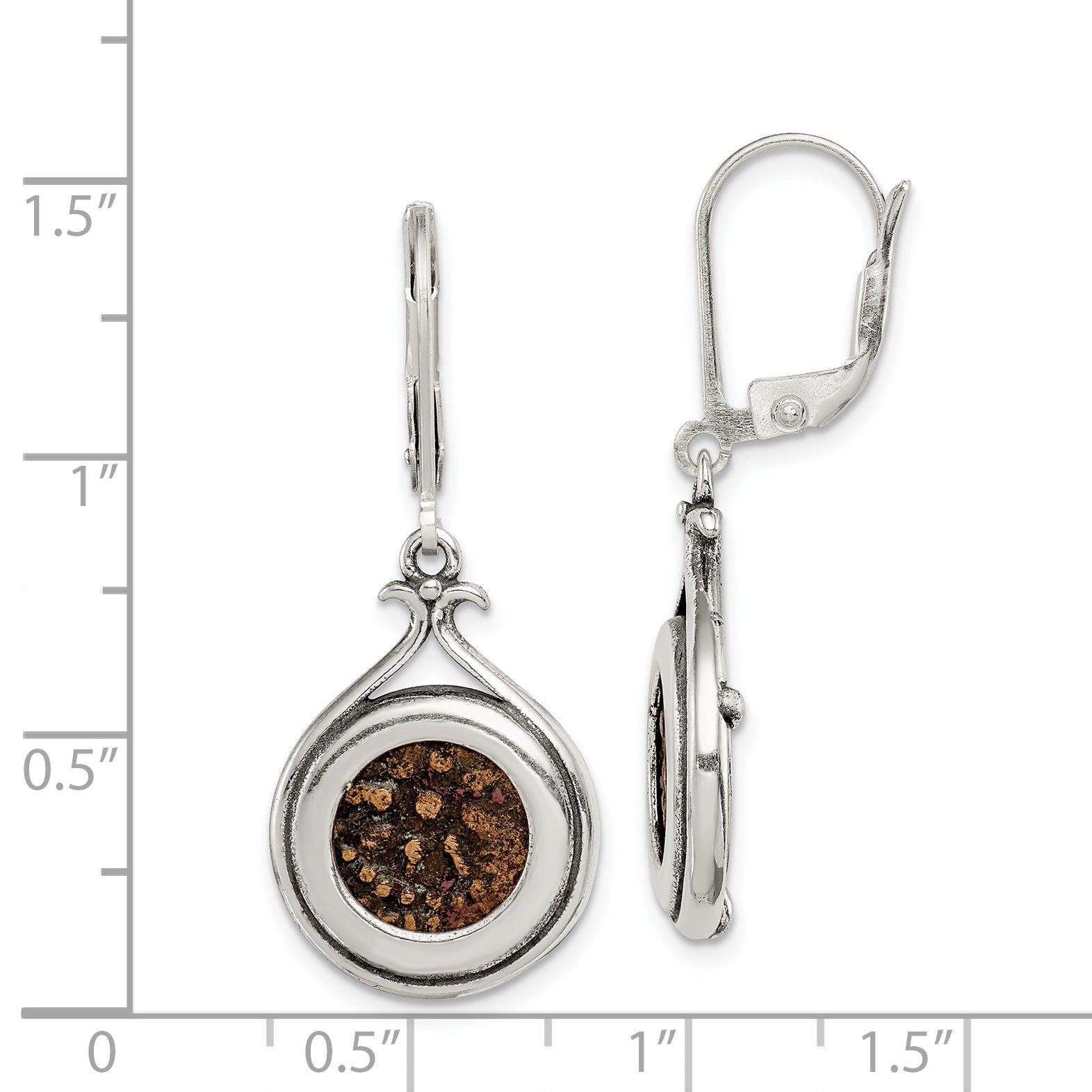 Sterling Silver Antiqued Widow's Mite Coin Dangle Earrings with COA Gift Ready