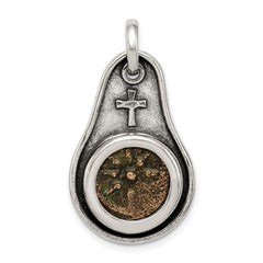 Sterling Silver Antiqued Widows Mite Coin Pendant
