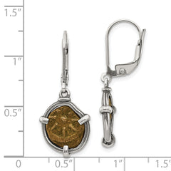 Sterling Silver and Bronze Widow's Mite Dangle Earrings with Authenticity Gift Ready