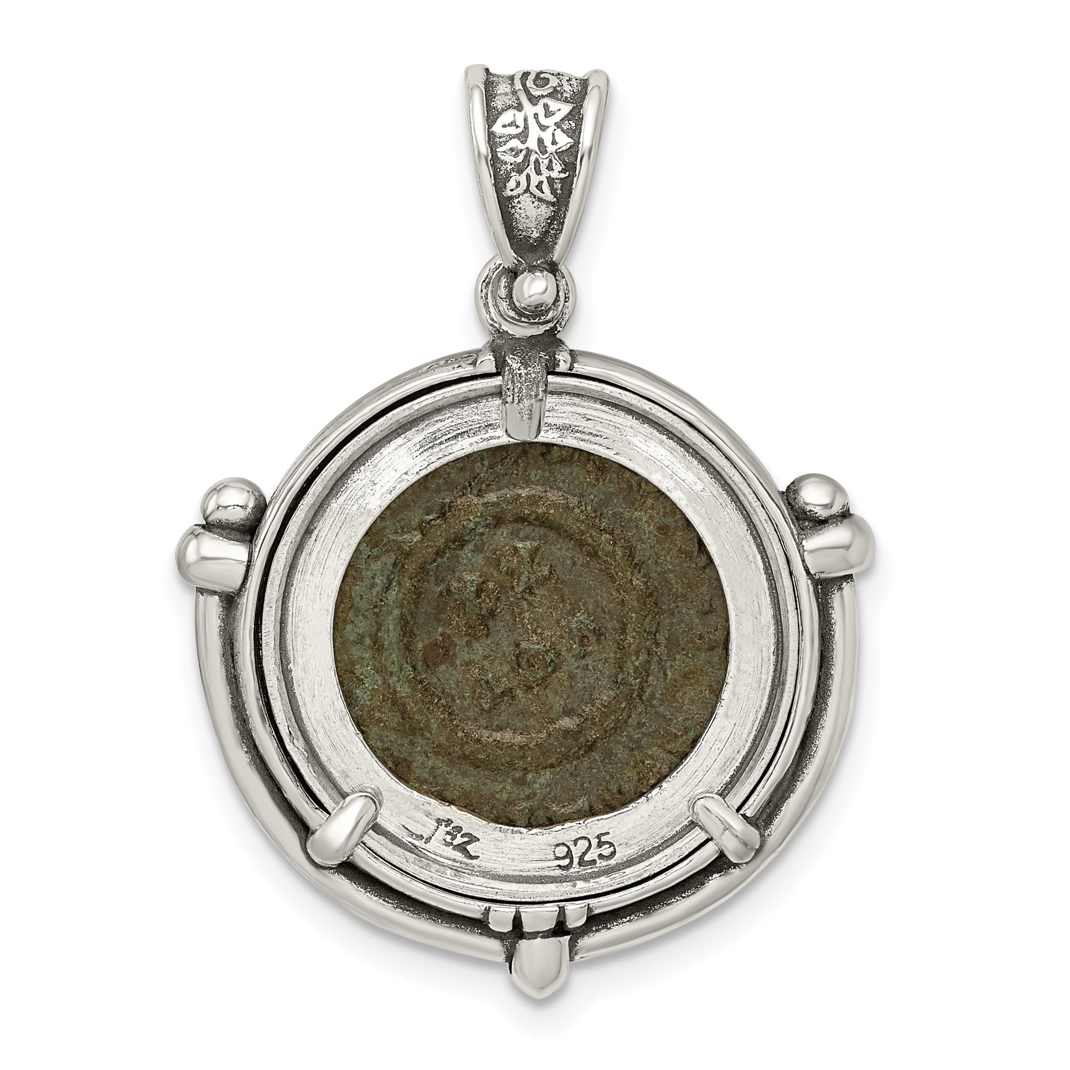 Sterling Silver 925 Constantine Coin Pendant with Antiqued Finish Gift Ready