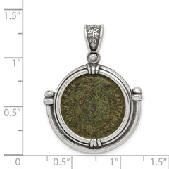 Sterling Silver 925 Constantine Coin Pendant with Antiqued Finish Gift Ready