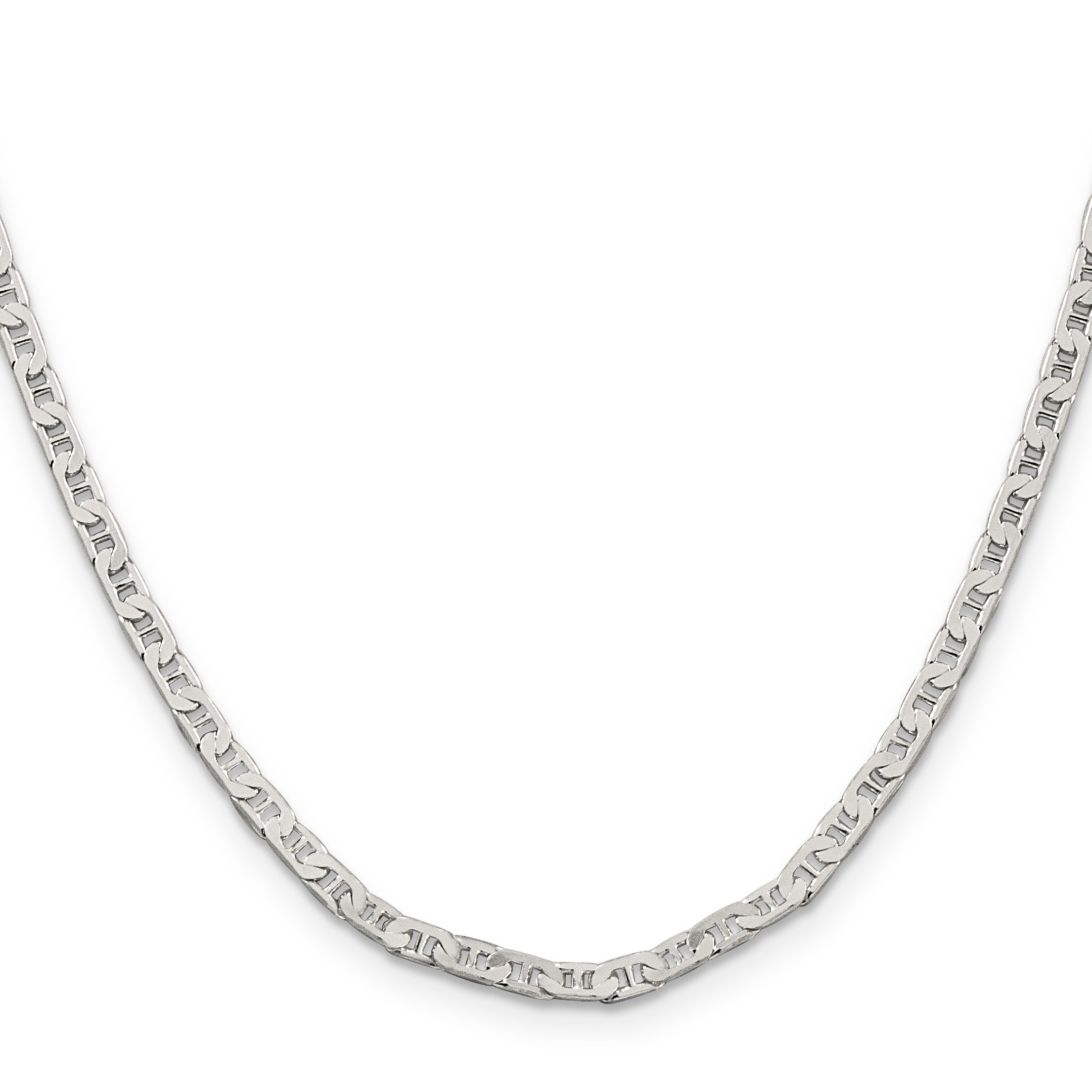 Sophia Jewelers Sterling Silver 925 Women's Flat Anchor Necklace with Polished Anti-Tarnish Finish